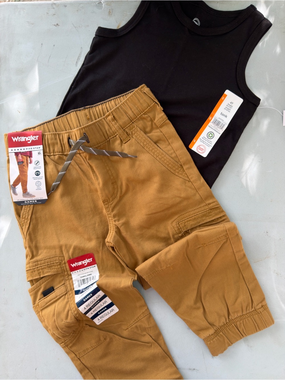 Wrangler Kids Tan Cargo Jogger Pants
